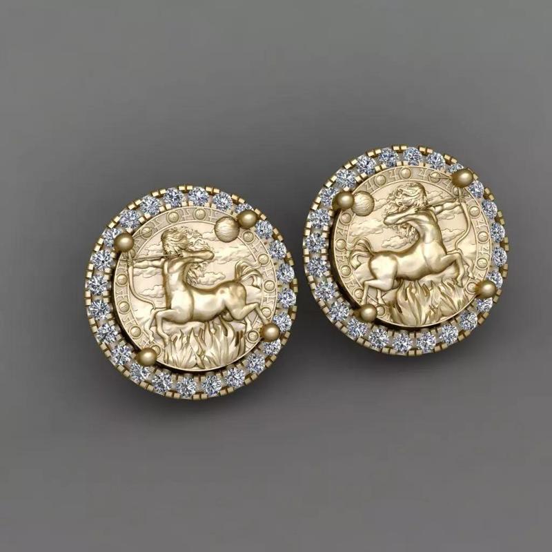 Zodiac sign Sagittariu Horoscope earring 3d Print model