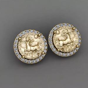 Zodiac sign Sagittariu Horoscope earring 3d Print model