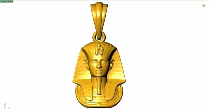 25mm Egypt Pharaoh Pendant STL 3D Model for Jewelry Casting