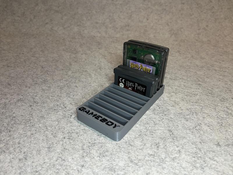 Games stand holder for 10 Gameboy cartridges