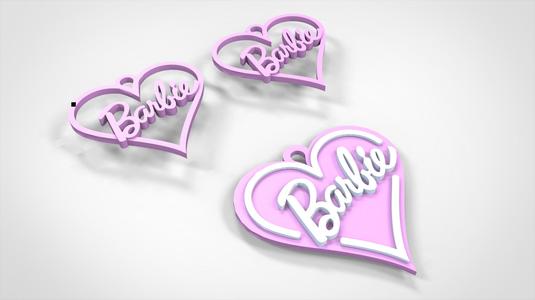 Earrings and pendant, Barbie pendant