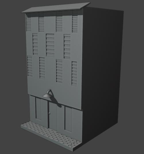 Diorama Corner building for graffiti or sceneries