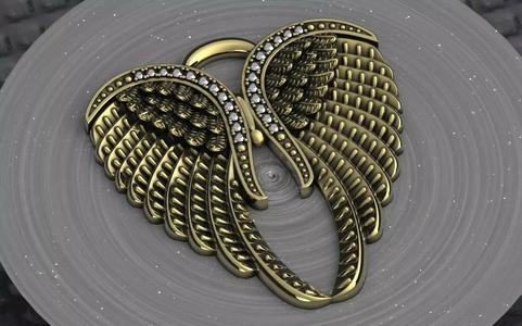 angel wings pendant 3d model for printing
