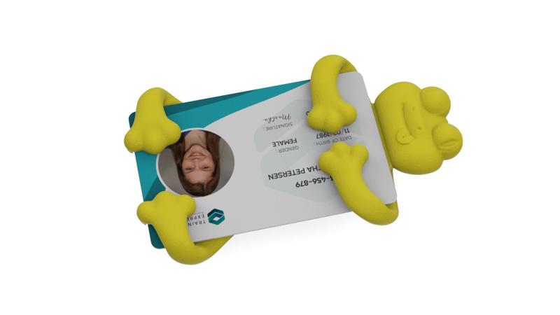 Cute gecko ID card holder