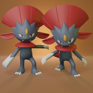 Pokemon - Weavile with 2 different poses