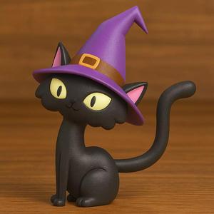Cartoon Witch Cat Decoration