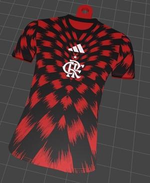 Two Flamengo T-shirt key rings : Pack 2 models (Titular + Substitute) STL and 3MF multicolor.
