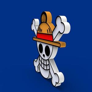 One Piece Straw Hat Skull Keychain