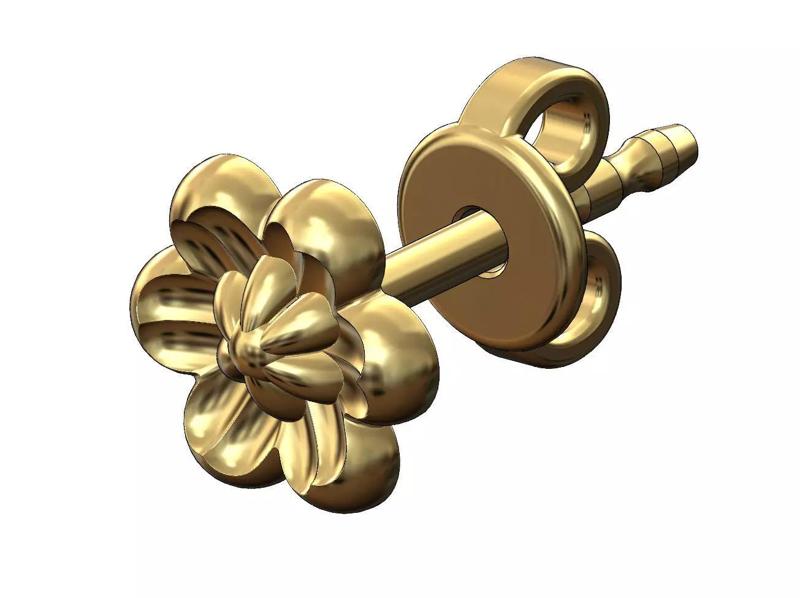 Florentine rosette stud earring