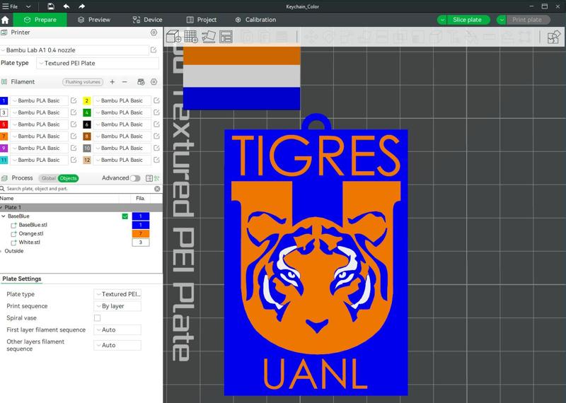 Liga MX Tigres keychain badge color printable