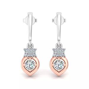 Elegant Two Tone Diamond Drop Earrings
