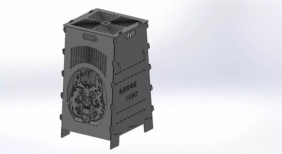 Wolf Fire pit step 3d and Dxf for Cnc laser  Animal