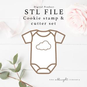 Baby Shower Bodysuit Cloud Onesie Cookie Cutter + Stamp