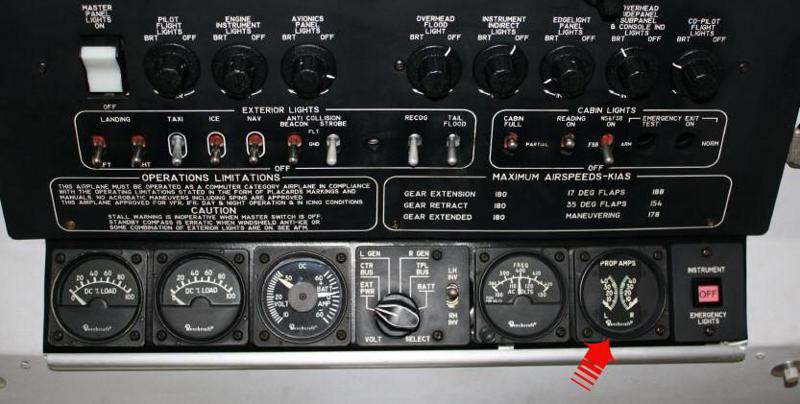 Prop Amps - Overhead - Beechcraft 1900D