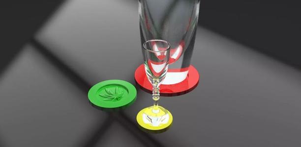 A cannabis themed coaster
