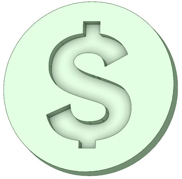 Stamp marker 40mm dollar sign