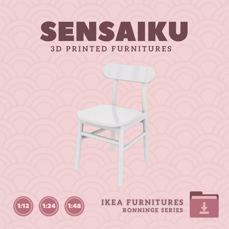 RONNINGE Birch Chair for Miniature Dollhouse - IKEA - 3D Print