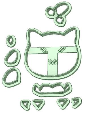 Bulbasur face 90mm fondant cutter