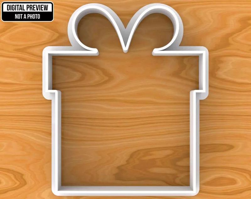 Wedding Present Gift Box with Bow Cookie Cutter