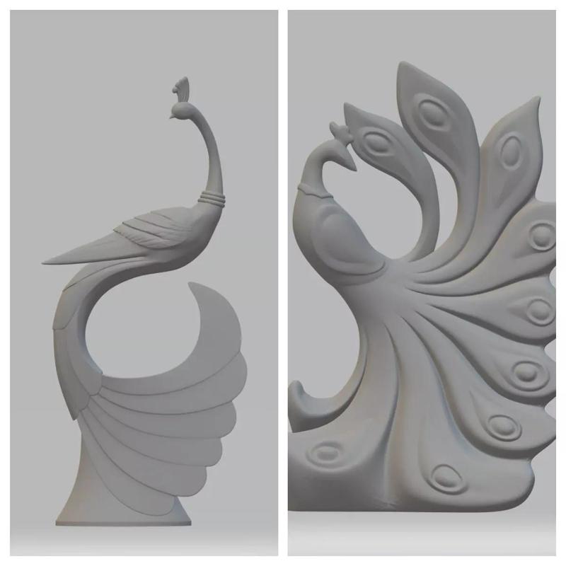 Peacock Ornament 3D Model