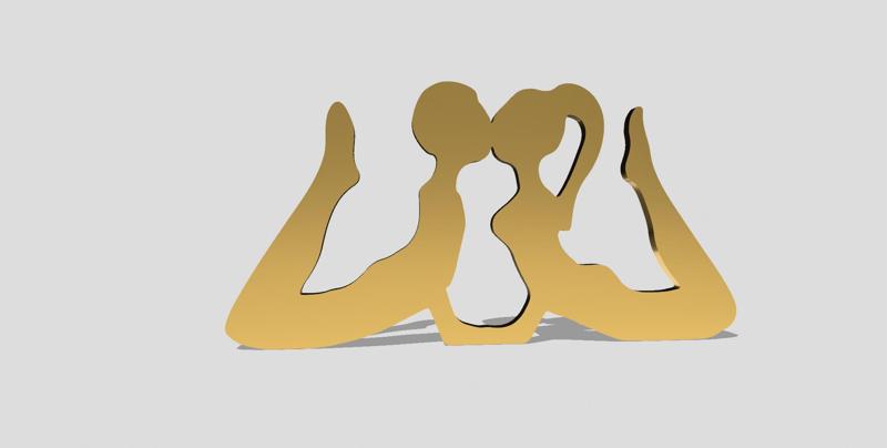 Couple silhouette kissing and holding hands, first kiss, playful lovers