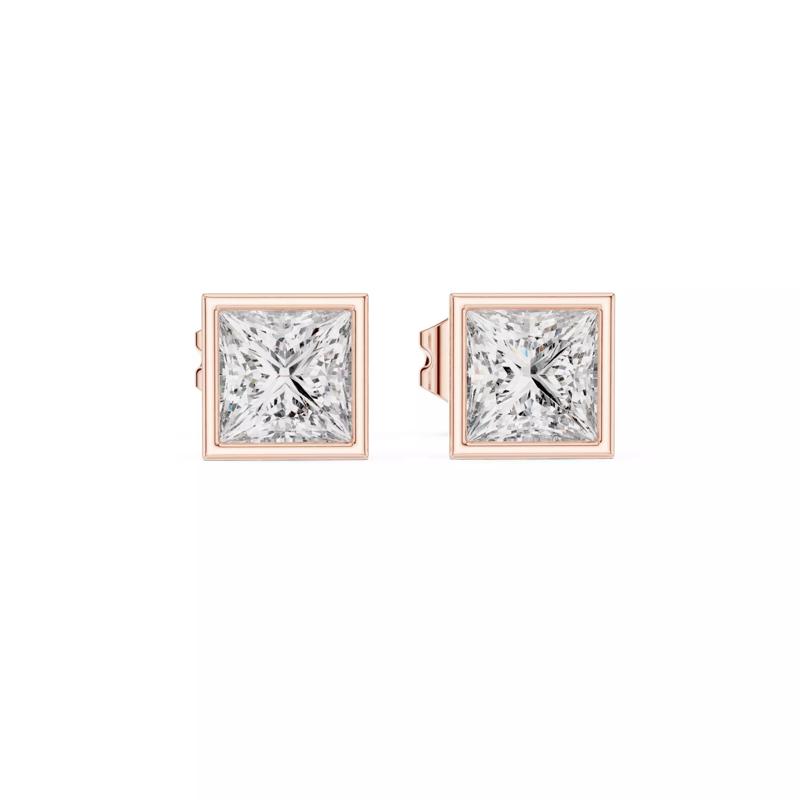 Princess Diamond Studs Earrings 3dm stl renders 360 Animation