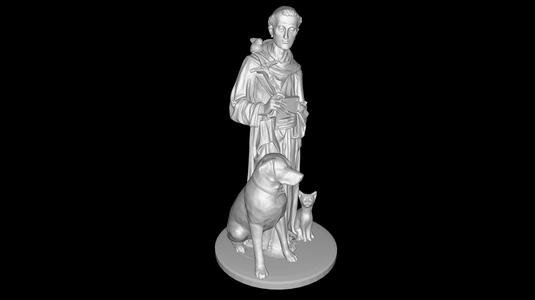 St. Francis of Assisi with Animals – Highly Detailed 3D Printable Statue (STL)