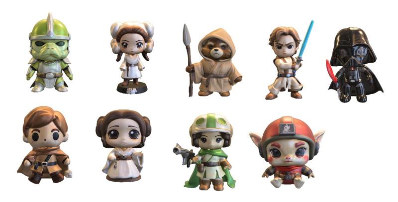 chibi doll starwars Low-poly pack