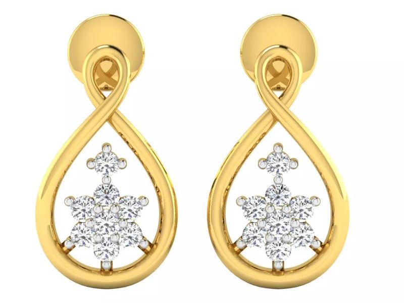Solitaire Star Earrings 3dm STL OBJ FBX Renders Details