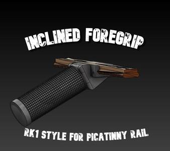 Inclined front handle for Picatinny rail