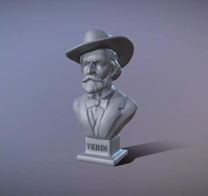 Giuseppe Verdi Busto Escultura Modelo 3d