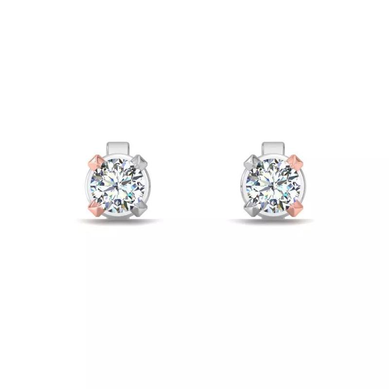 Solitaire Women Stud Earring 3dm STL OBJ FBX Renders Details