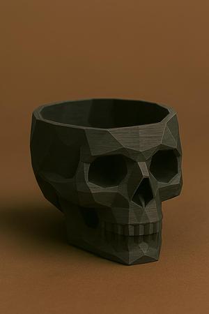 Realistic low-poly  Skull Candy Bowl | Halloween Skull Decoration