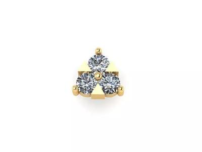 Triangle Shape Diamond Nose Pin