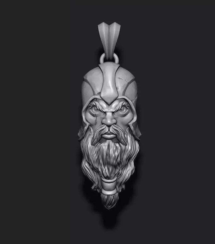 viking head pendant