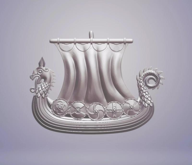 Viking pendant-Drakkar- CAD design-3D model STL- viking jewerly