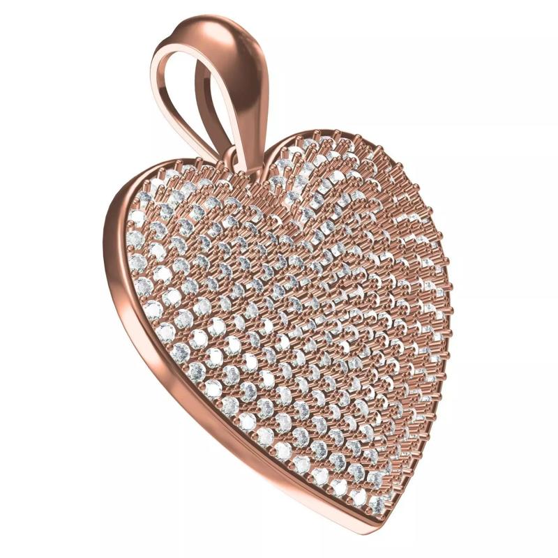 Unique Fully Diamond Plated Heart Pendant