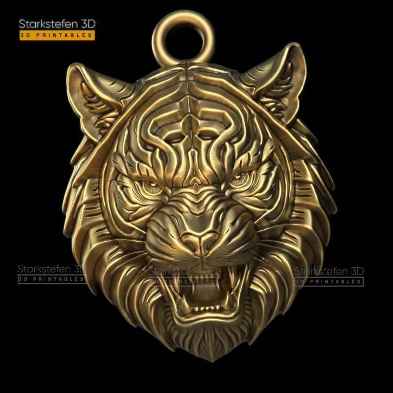 Tiger Pendant 3D printable stl