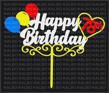 Happy 78th Birthday Cake Topper