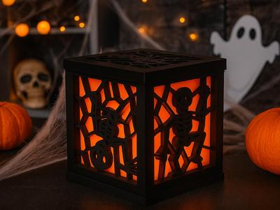Skeleton Web Lantern — Halloween Mood Light