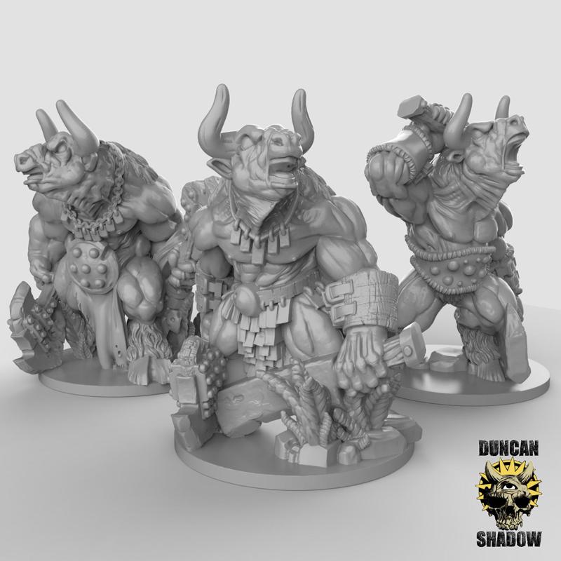 15mm Minotaurs with hand weapons (Pre Supported)