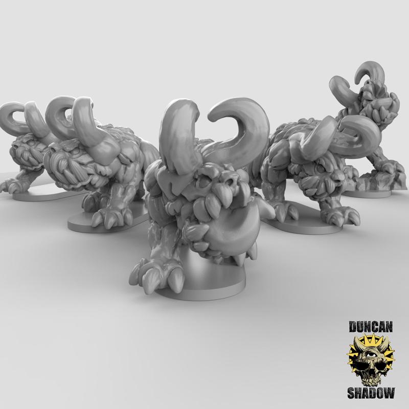 15mm Chaos Hounds (Pre Supported)