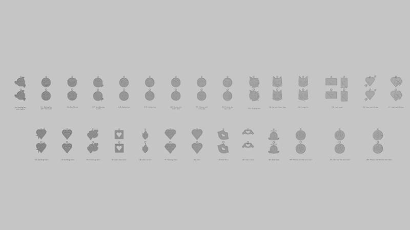 Valentines Love 3D Printable Pendant Collection