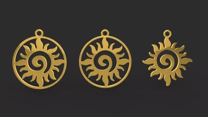 Sun Pendant ribal Spiral Solar Charm