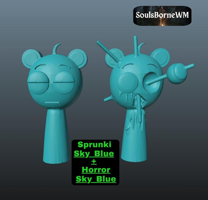 Sprunki: Sky Blue + Horror Sky Blue