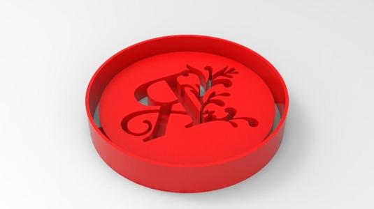 R letter stamp cookie foundant stamp letter R porcelain cookie