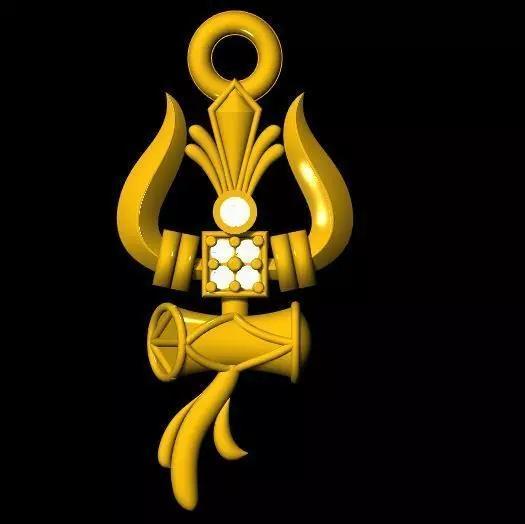 trishul pendant 3dm file