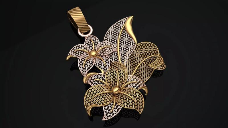 Turkey Jali Flower pendant  3D print model