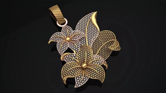 Turkey Jali Flower pendant  3D print model