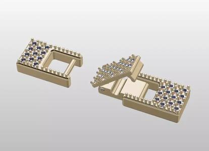 DIAMOND FOLD OVER BOX CLASP LOCK FOR JEWELRY